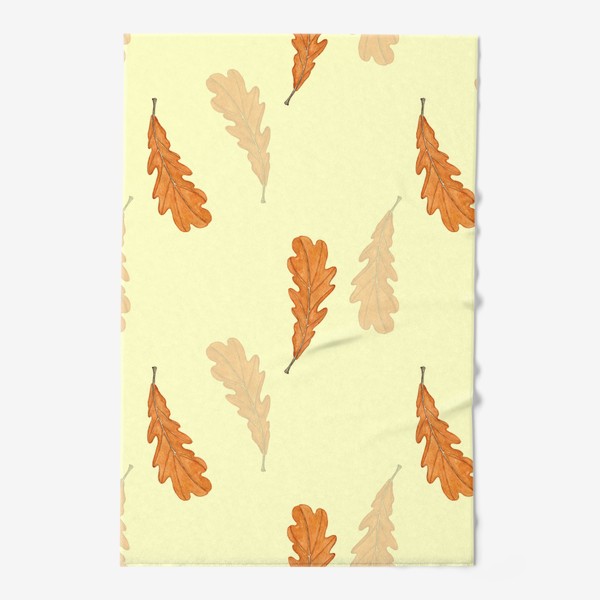Полотенце &laquo;Акварельные осенние листья на желтом&raquo;