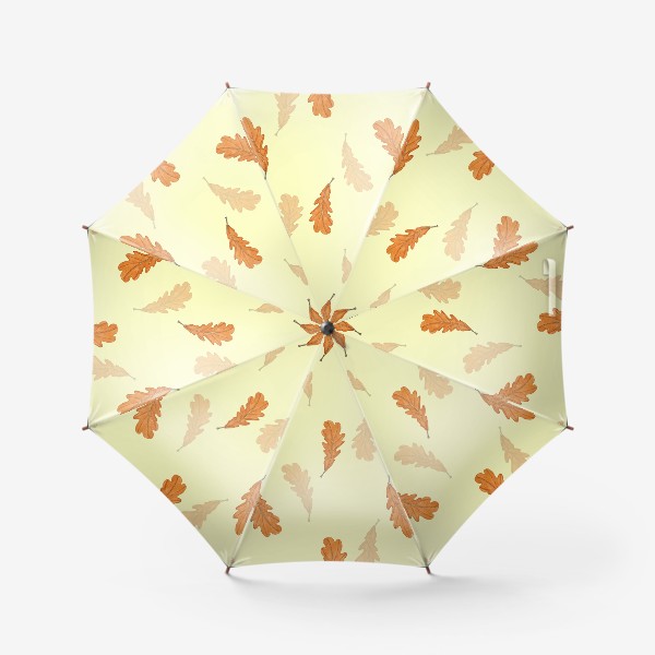 Зонт «Акварельные осенние листья на желтом»