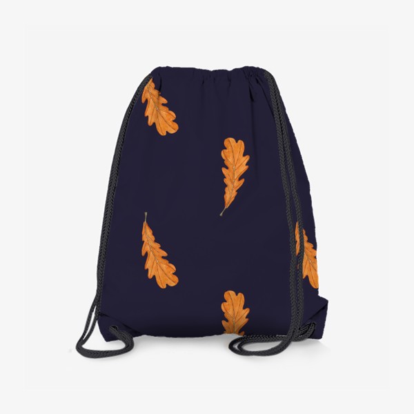 Рюкзак «Акварельный дубовый листик на темно-фиолетовом»