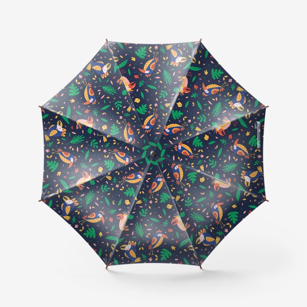 Зонт «Паттерн попугаи в листве»