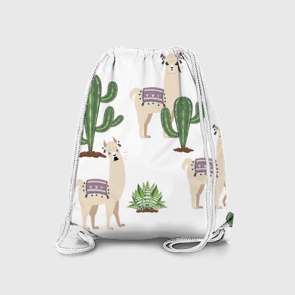 Рюкзак «Три ламы среди кактусов»