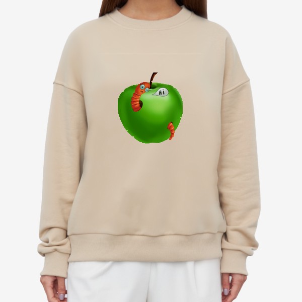 Свитшот «Яблоко с гусеницей»
