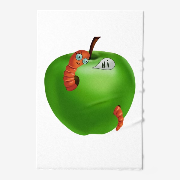Полотенце «Яблоко с гусеницей»