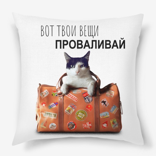 Подушка «Собирай вещи и проваливай - Типичный кот»