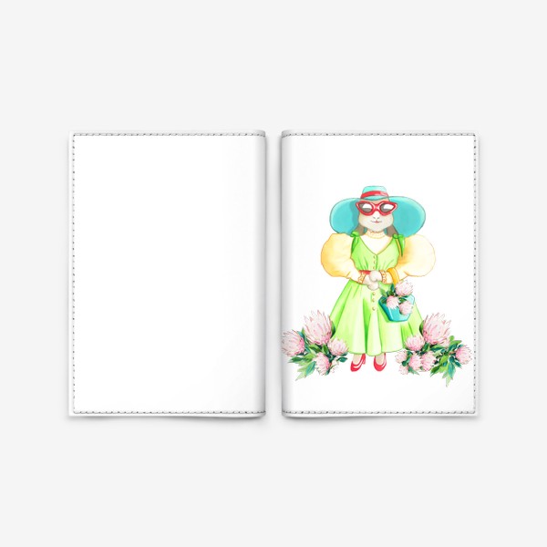 Обложка для паспорта «Модница в шляпке»