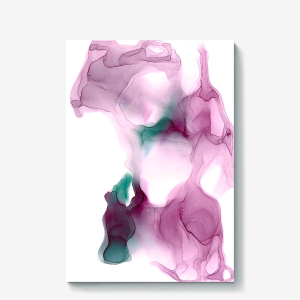 Холст «Abstract translucent animals - Абстрактные полупрозрачные животные в розовом градиенте с малахитовыми вкраплениями»