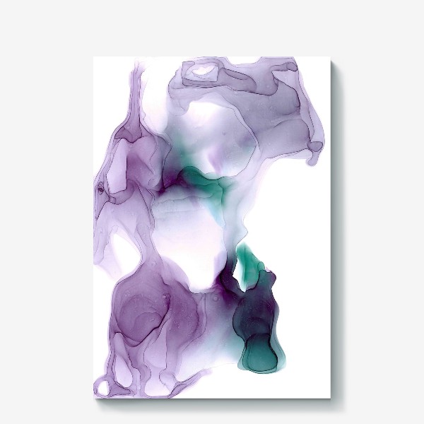 Холст «animals in a purple gradient - Абстрактные полупрозрачные животные в фиолетовом градиенте с малахитовыми включениями»