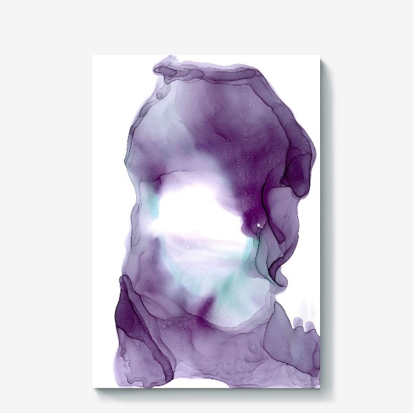 Холст &laquo;Bright delicate violet splash - Яркий нежный фиолетовый всплеск со светлым круглым отверстием посередине&raquo;