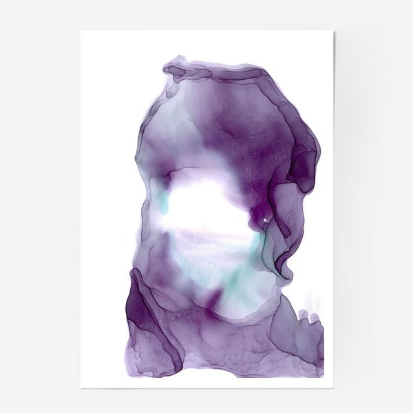 Постер «Bright delicate violet splash - Яркий нежный фиолетовый всплеск со светлым круглым отверстием посередине»
