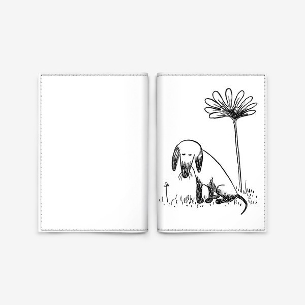 Обложка для паспорта «Грустная собака, щенок, грусть, одиночество»