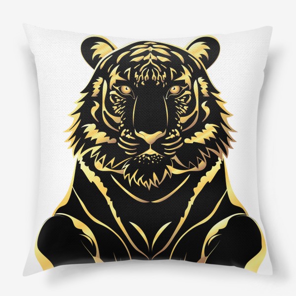 Подушка «Черно золотой тигр»
