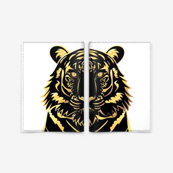 Обложка для паспорта «Черно золотой тигр»