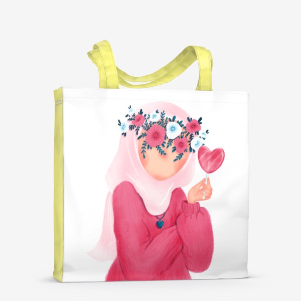Сумка-шоппер «Девушка мусульманка с леденцом»