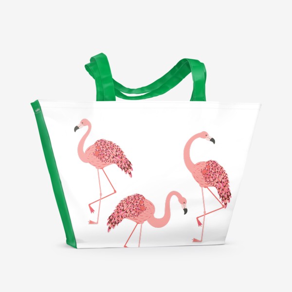 Пляжная сумка «Розовые фламинго»
