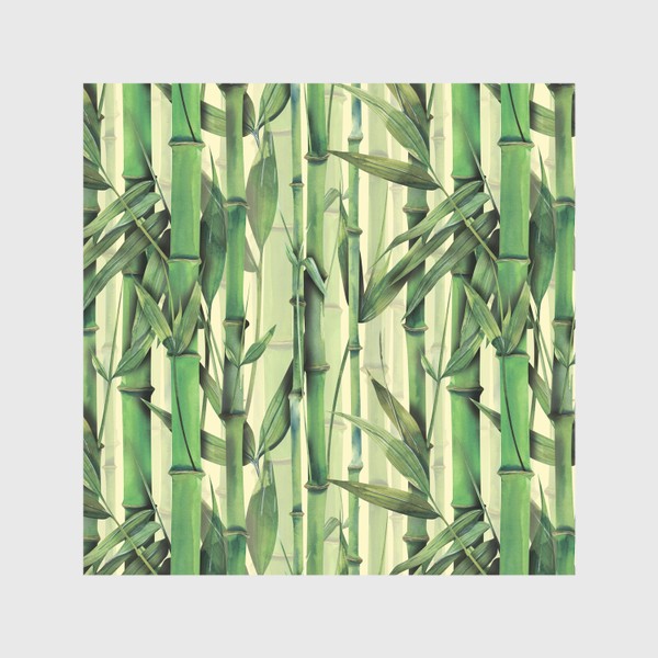 Скатерть «Бамбуковые стебли, листья, ветки. Бамбуковый, тропический лес. Акварельный паттерн.»
