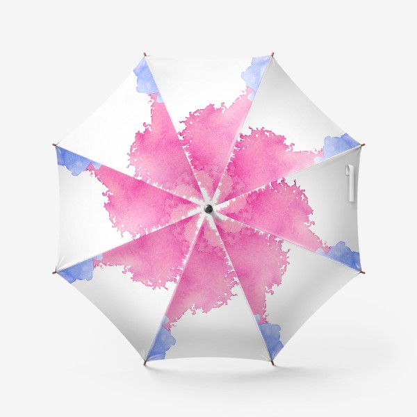 Зонт «Неон Абстракция Цветы Розовая Хризантема»