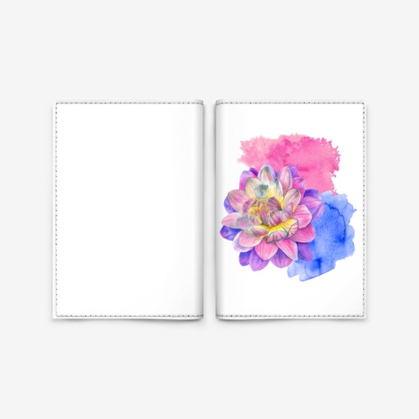 Обложка для паспорта «Неон Абстракция Цветы Розовая Хризантема»