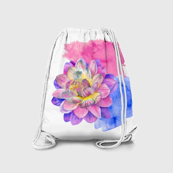 Рюкзак «Неон Абстракция Цветы Розовая Хризантема»