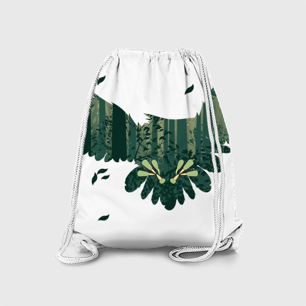 Рюкзак «Летящая сова и зеленый лес»
