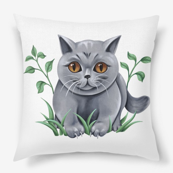 Подушка «Британский серый кот»