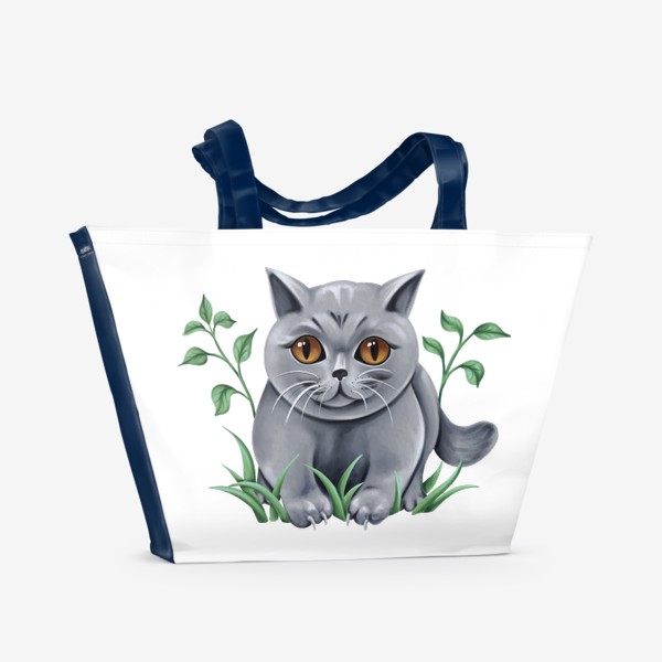 Пляжная сумка «Британский серый кот»