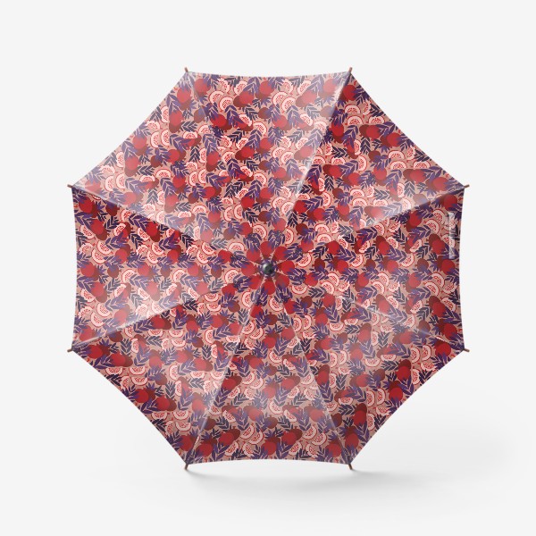 Зонт &laquo;Сочные гранаты и фиолетовые листья&raquo;