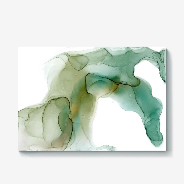 Холст «Abstract cloud in the form of a sitting animal - Абстрактное облако в виде сидящего животного зелено-изумрудного цвета»