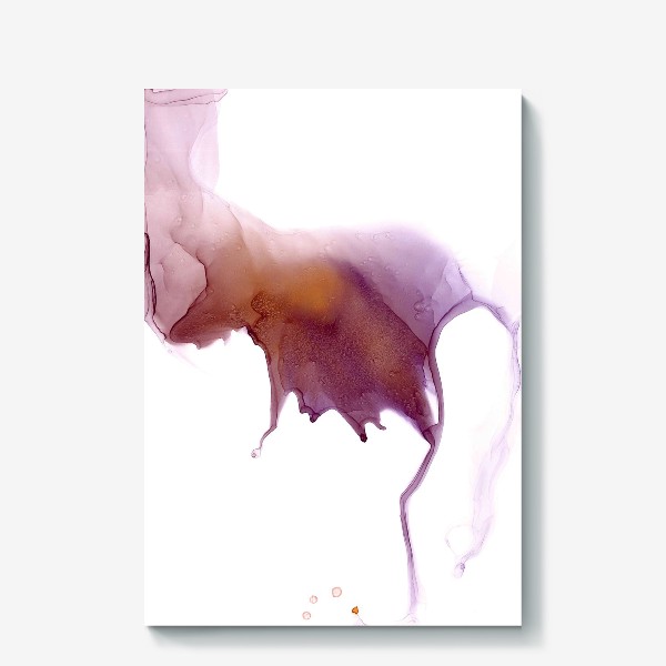 Холст «lilac cloud with long tentacles - Полупрозрачное сиреневое облако с длинными щупальцами и теплым оранжевым светом внутри»