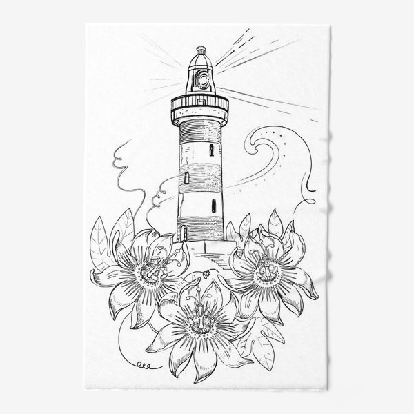 Полотенце «маяк с цветами пассифлоры»