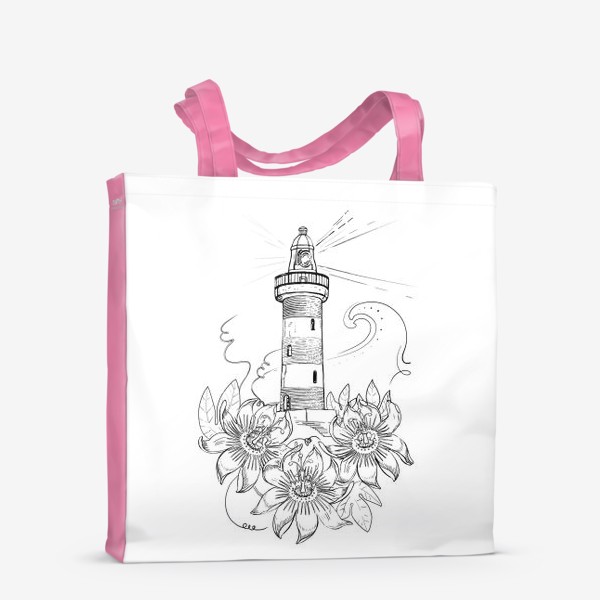 Сумка-шоппер «маяк с цветами пассифлоры»