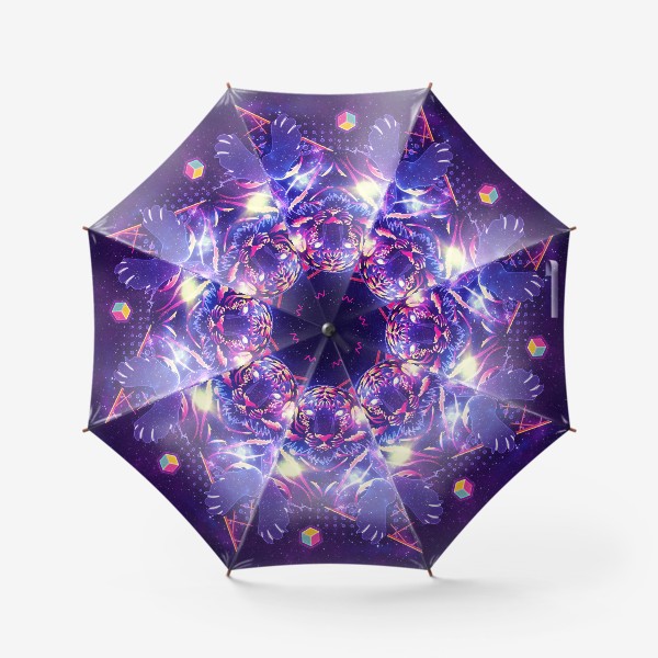 Зонт «Космический тигр и геометрические фигуры»