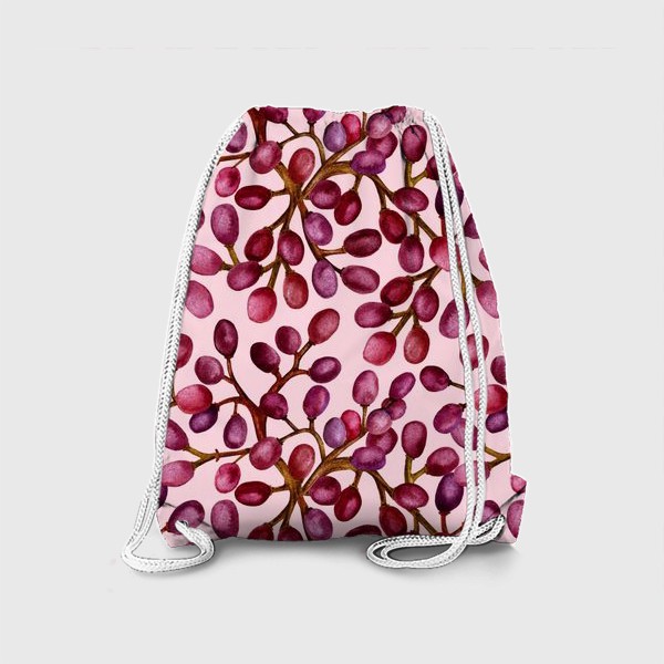 Рюкзак «Паттерн дикий виноград на розовом фоне»