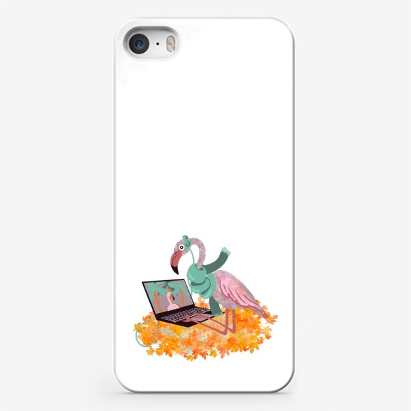 Чехол iPhone «Осенний фламинго, мечты о лете»