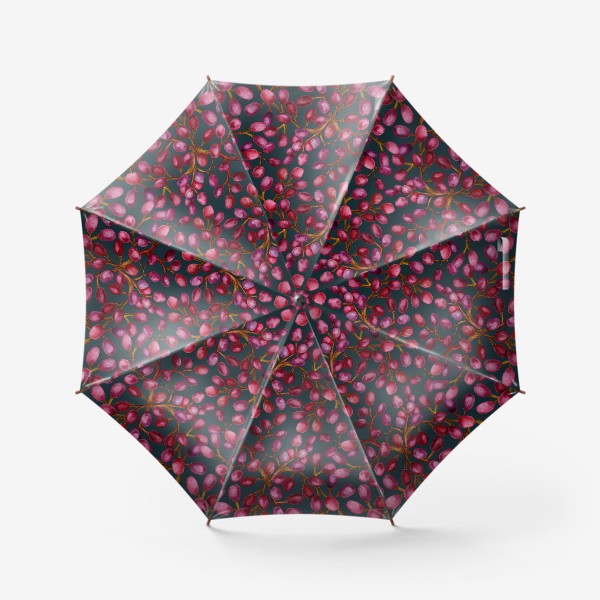 Зонт «Паттерн дикий виноград на тёмном фоне»