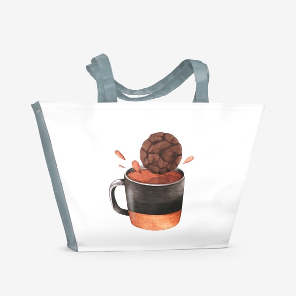 Пляжная сумка &laquo;Печенька с чаем, ням!&raquo;