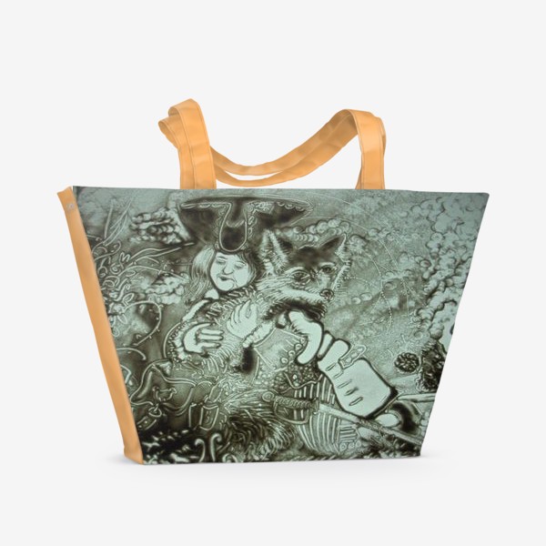 Пляжная сумка «Мальчик с лисёнком»