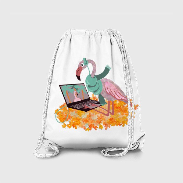 Рюкзак «Осенний фламинго, мечты о лете»