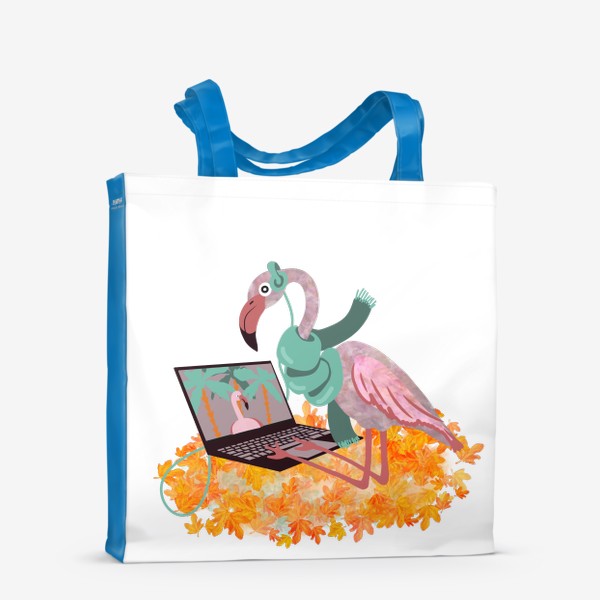 Сумка-шоппер «Осенний фламинго, мечты о лете»