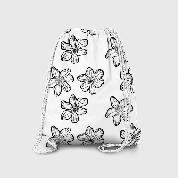 Рюкзак «Черные фэнтези цветы»
