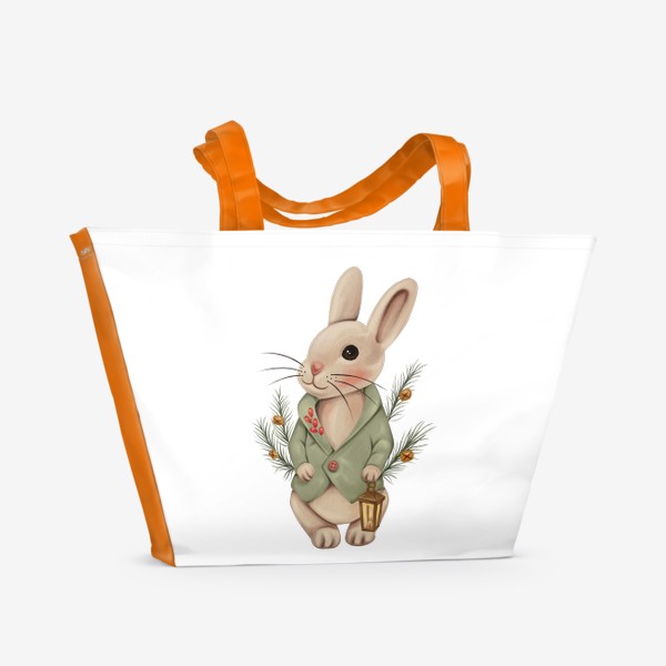 Пляжная сумка «Кролик с фонариком»