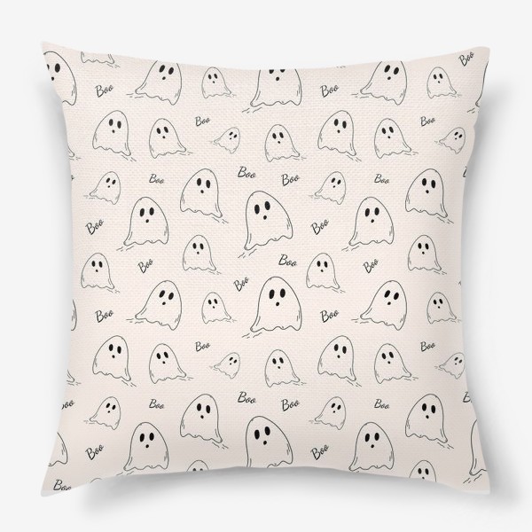 Подушка «Паттерн с хэллоуинскими призраками»