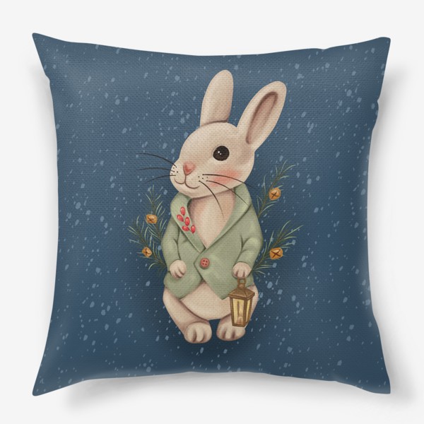 Подушка «Милый кролик с фонариком»