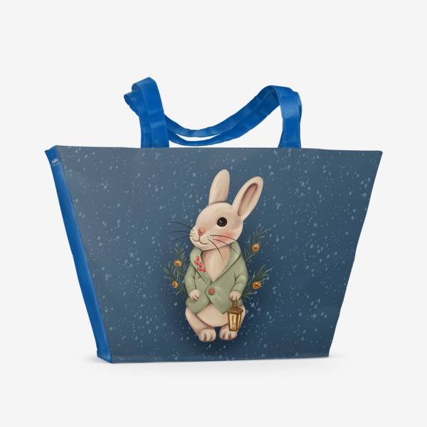 Пляжная сумка &laquo;Милый кролик с фонариком&raquo;