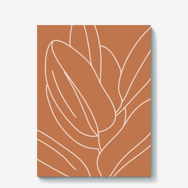 Холст «Минималистичные листья фикуса / Minimalistic ficus leaves»