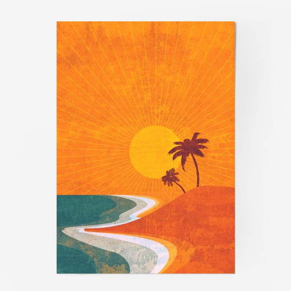 Постер «Закат на побережье минимализм»
