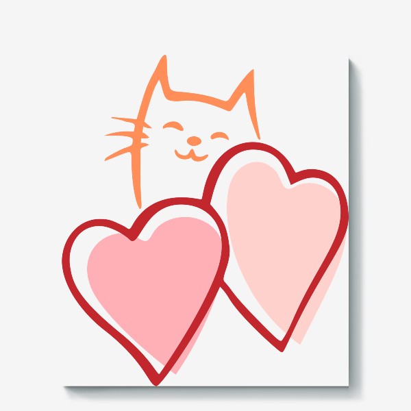 Холст «Любовь и котики»