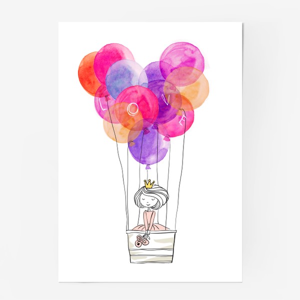 Постер «Принцесса на воздушном шаре»