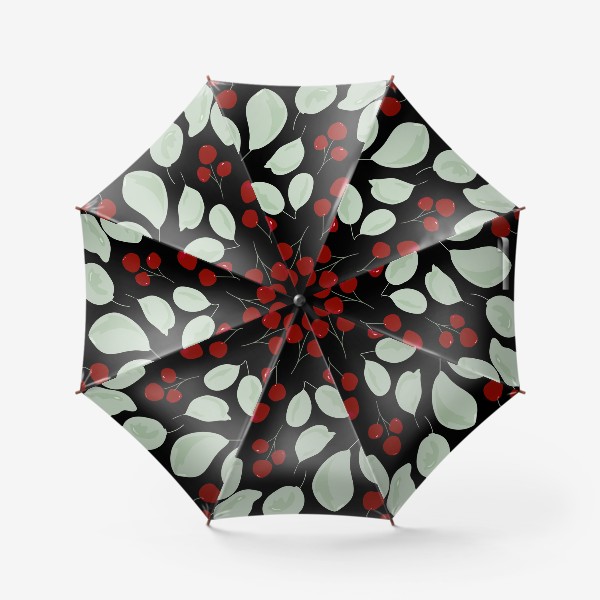 Зонт «ягоды и листья»
