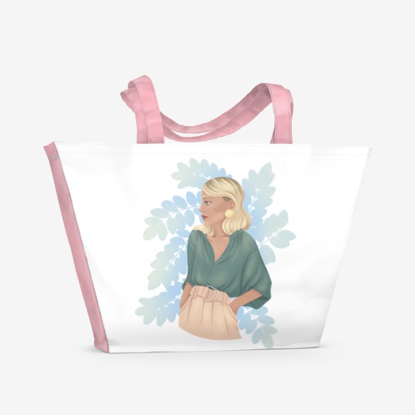 Пляжная сумка «Стильная нежная девушка»