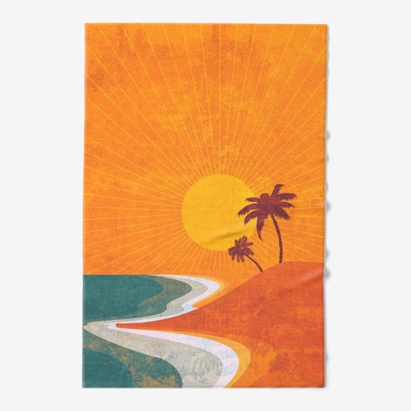 Полотенце «Закат на побережье минимализм»